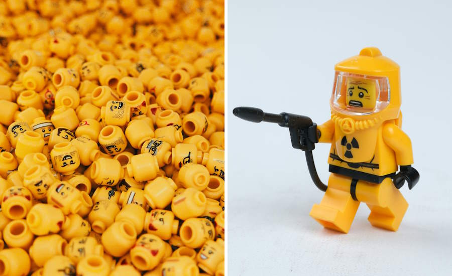 leksaker som lego tillverkas i stort sätt helt i plastmaterial